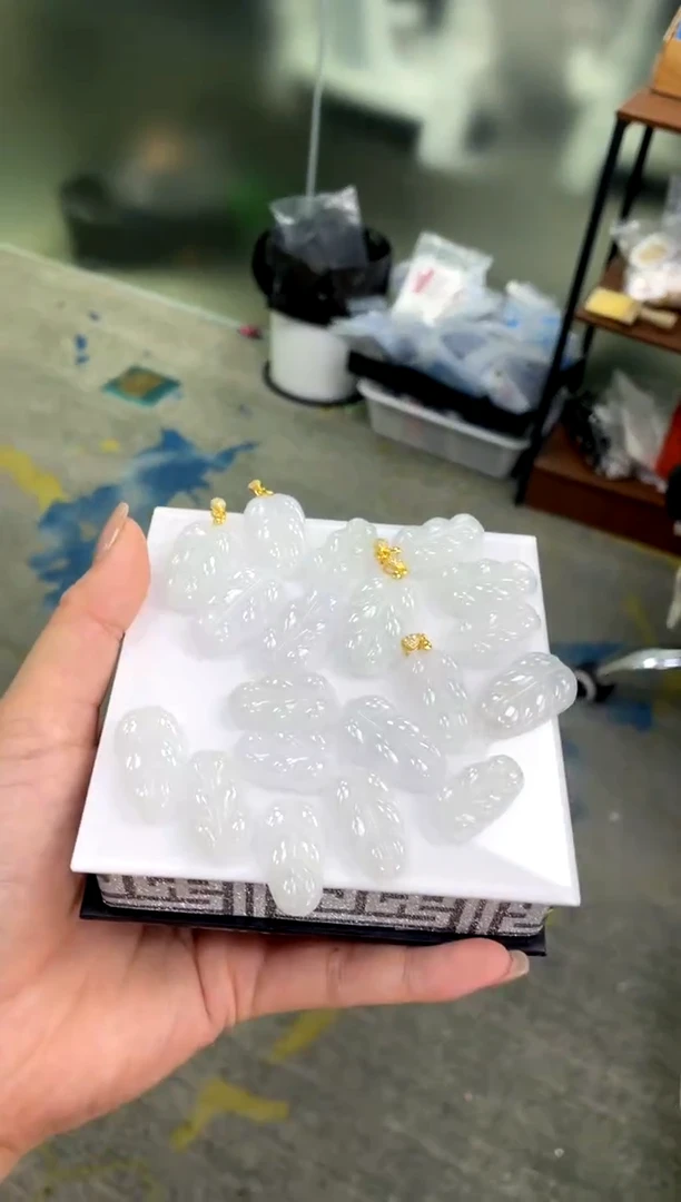 翡翠银S925镶嵌吊坠(赠链)叶子多样性发货发一件