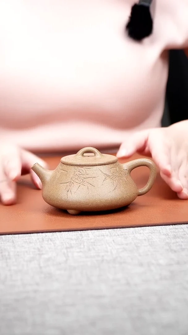 茶壶紫砂全手工  平盖石瓢  老段 180cc