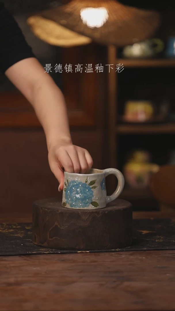 陶瓷景德镇高温釉下手绘陶瓷386