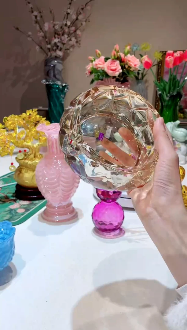【闪购商品】琉璃手工艺品小号金色烟灰缸