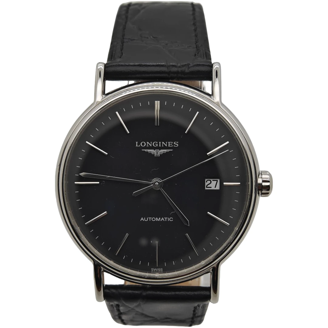 99新 Longines/浪琴 经典男士机械腕表黑色表盘瑰丽38.5mm表径