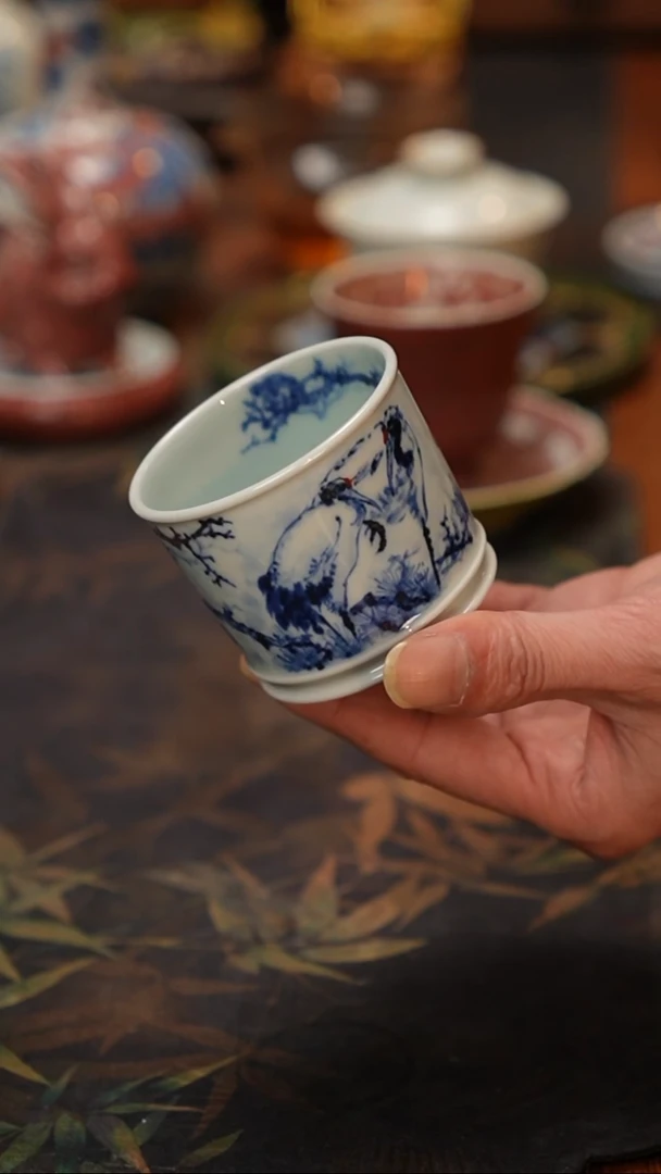 康亭守艺松鹤同春容天杯