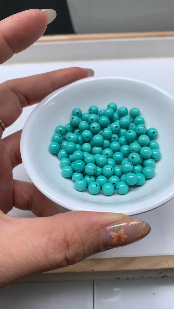 未镶嵌玛瑙手饰B1812 高瓷绿6mm10个5.8元