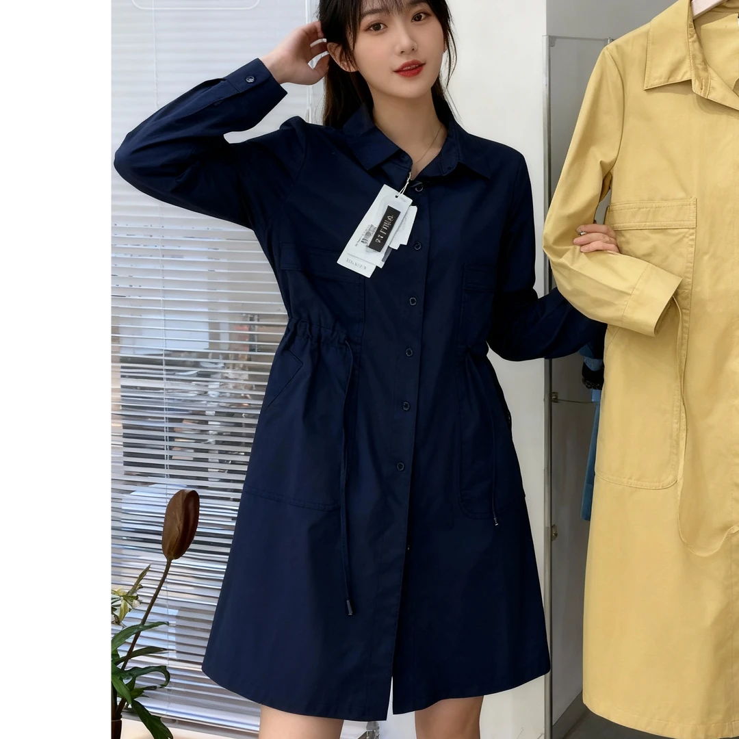 B009 长袖抽绳风衣百搭时尚休闲衬衫专柜