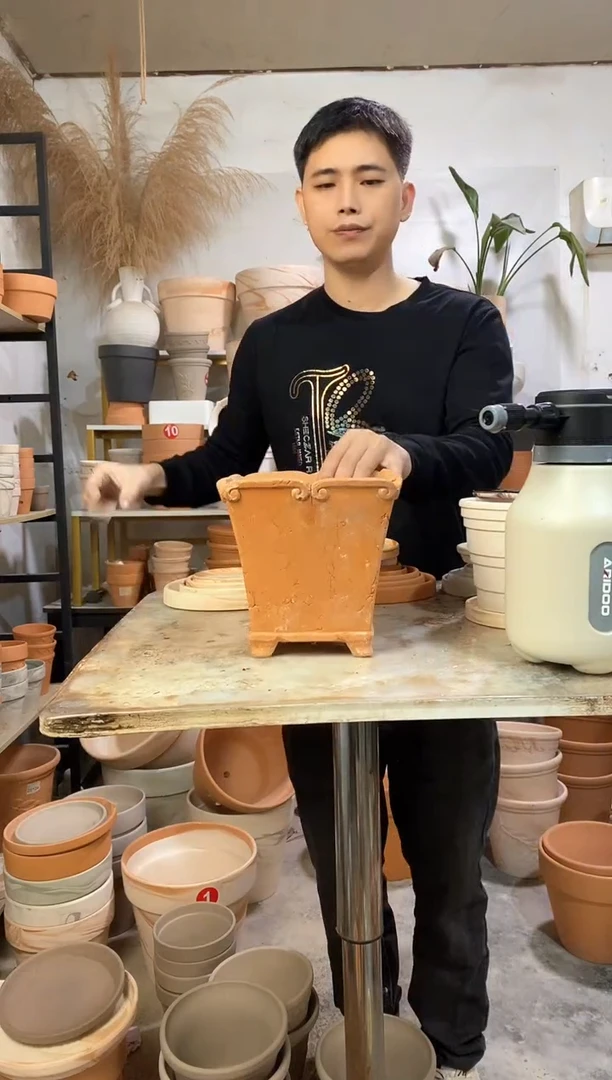 瑕疵无售后19*19红陶四方 1盆无托