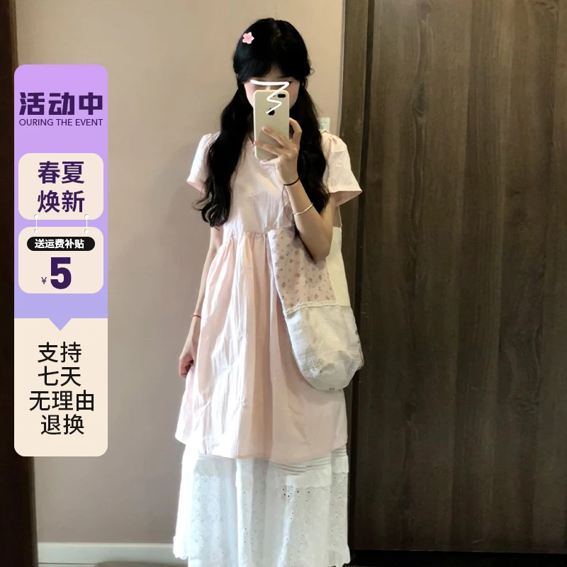 法式气质连衣裙女夏2025新款今年流行漂亮设计感小个子a字裙3977