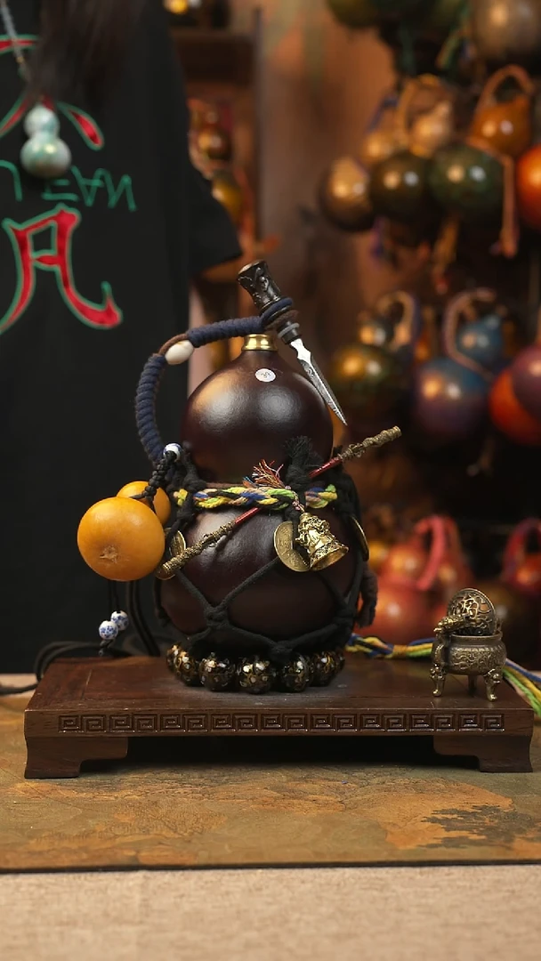 木040大漆酒葫芦一物一拍