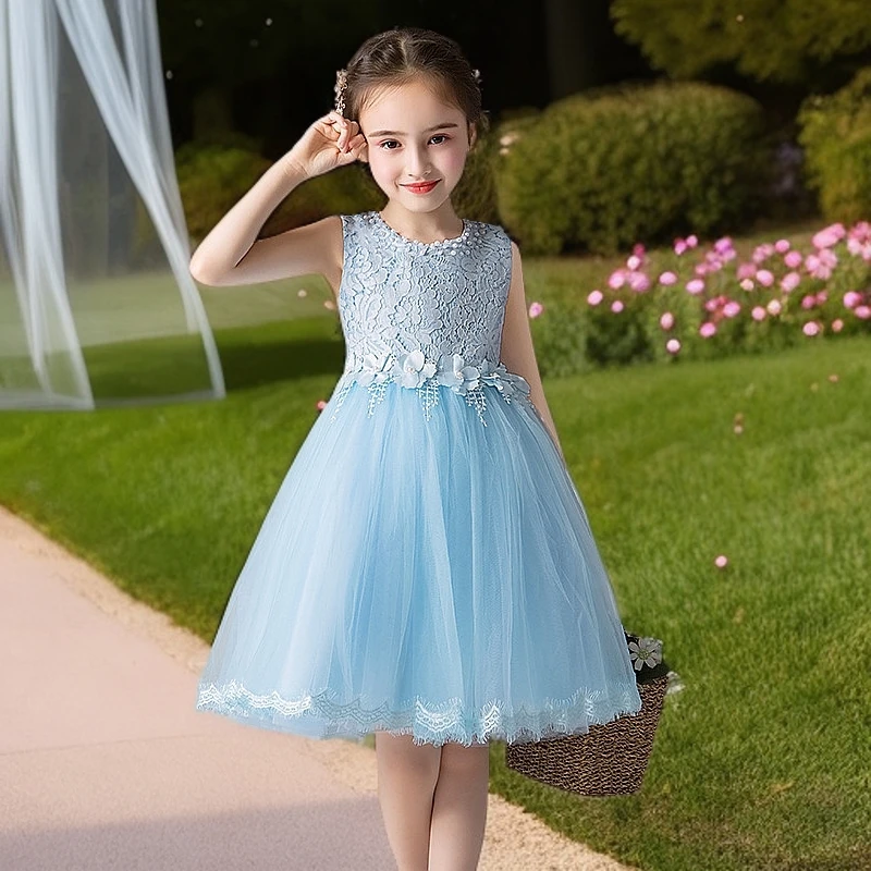 儿童礼服公主风女童礼服裙生日宴网纱裙公主裙婚礼花童主持人走秀