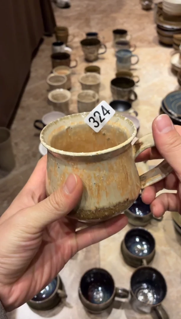 瓷片多*笑324粗陶燕麦色手工咖啡杯1个