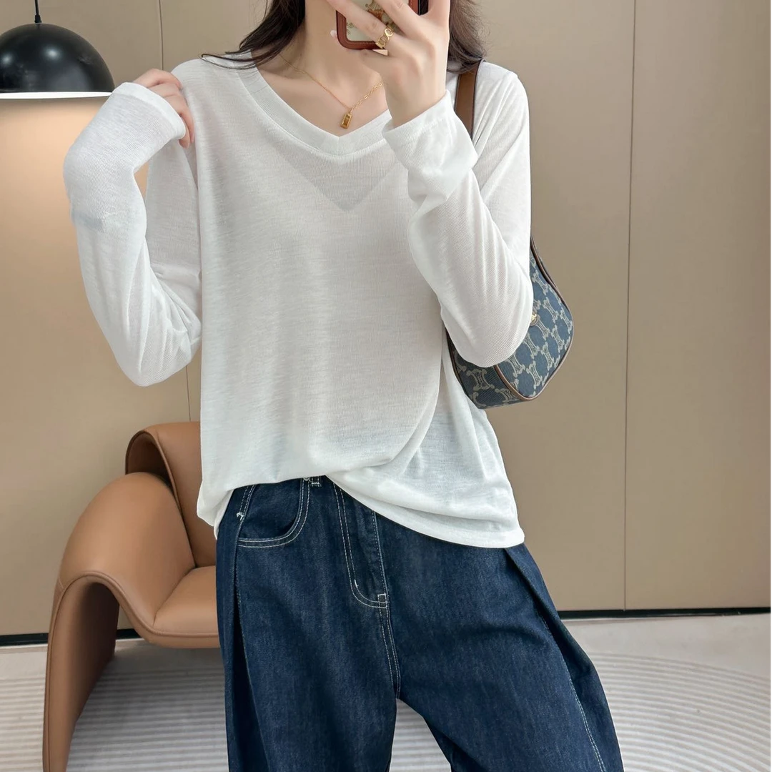 【月月自营】金标V领开衫春游出行衣服高质感穿搭网红洋气衣服女A27