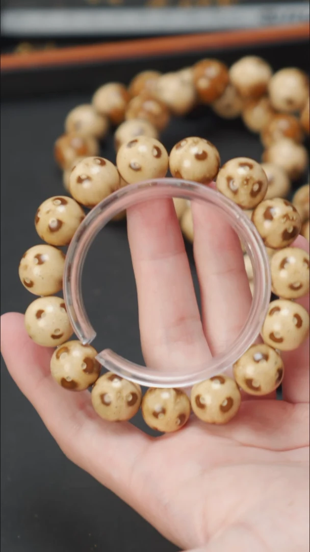 紫金鼠手串熊猫光珠14+