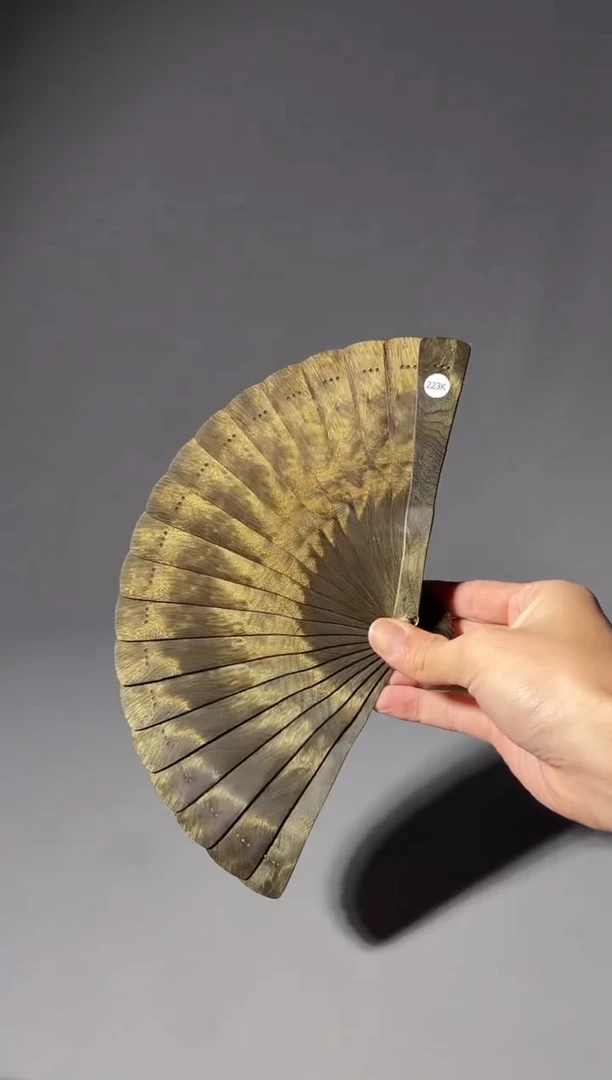 其他楠木（金丝楠）尘*223号15cm乌木金丝楠小叶桢楠掌中扇