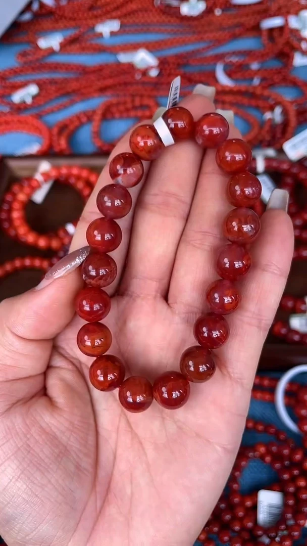 未镶嵌手串南红玛瑙N40凉山瓦西料单圈