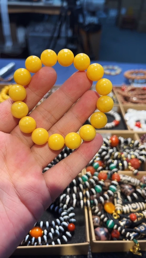 手串蜜蜡未镶嵌13+鸡油黄