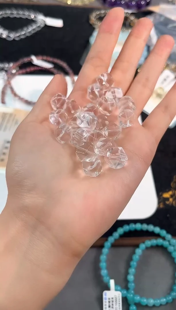 水晶手链未镶嵌67号白水晶切面单颗配件10mm