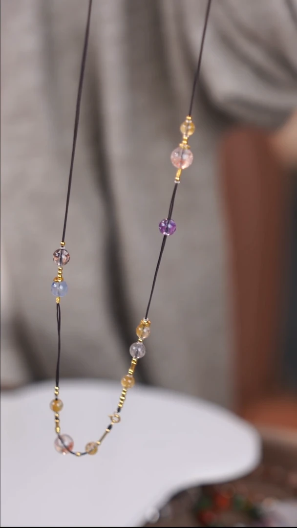 颈饰18K金镶嵌水晶@