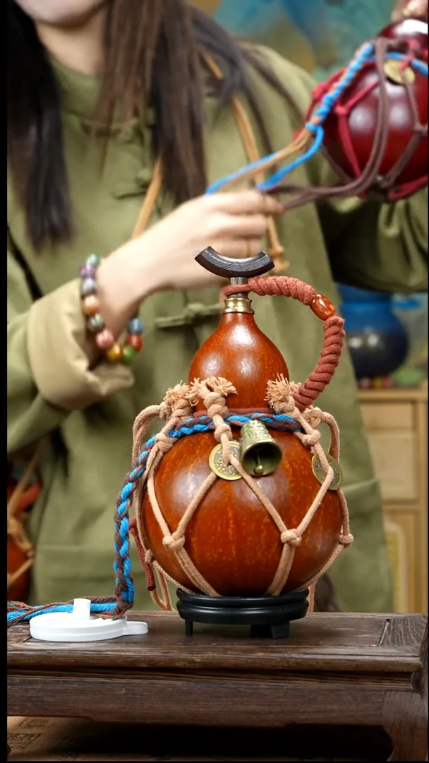 XY031复古网兜款天然酒葫芦（一物一拍）