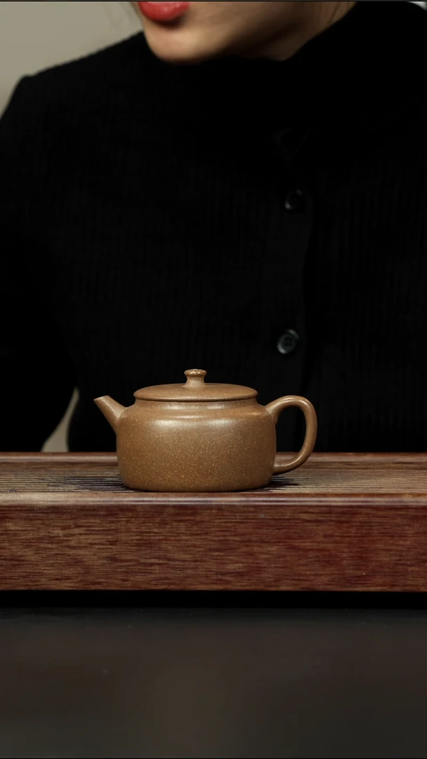 茶壶紫砂芝麻绿 景舟桑扁