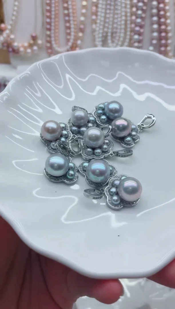 淡水珍珠合金吊坠(不含链)多样性发其一，非无暇