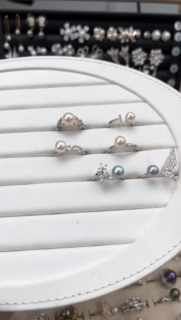 【闪购商品】海水珍珠戒指银S925镶嵌S925海水戒指（随机发其一）