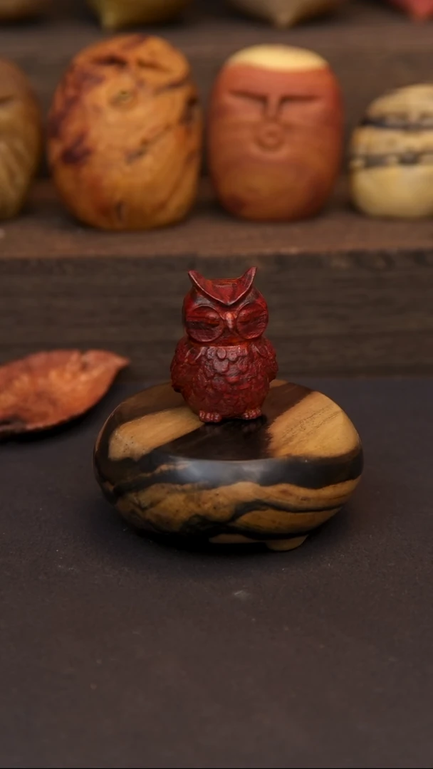 交趾黄檀（大红酸枝）微凹黄檀猫头鹰