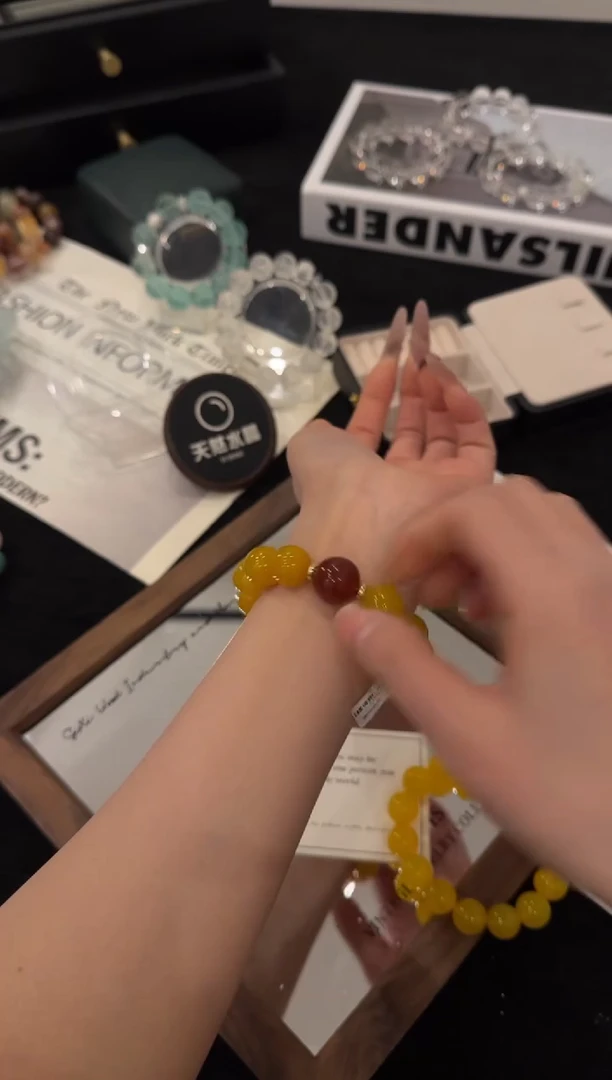 合金手链水晶黄玛瑙x3170