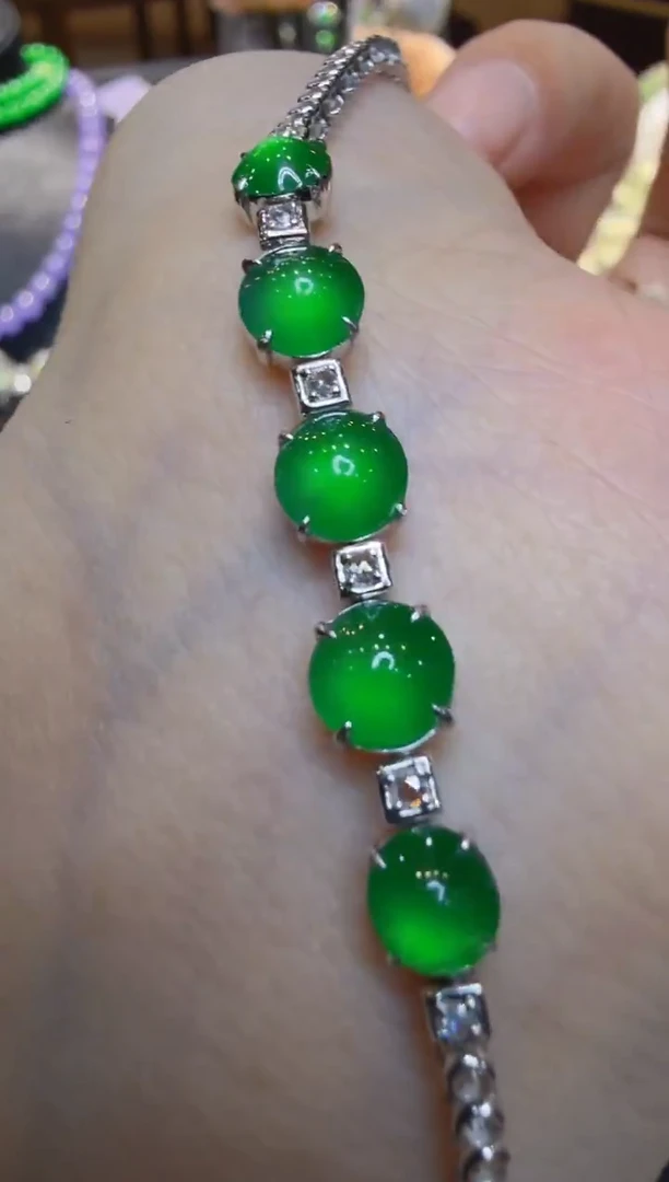 18K金镶嵌手链翡翠多样性团购发一件