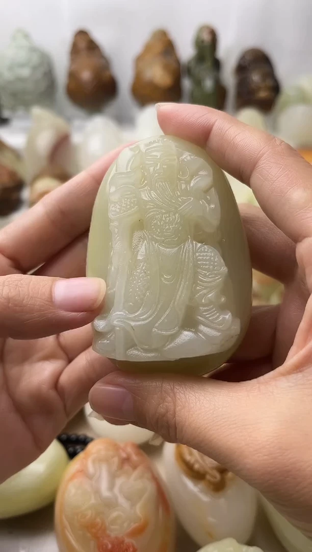 石材古青石棉纹正常不退换关公微瑕