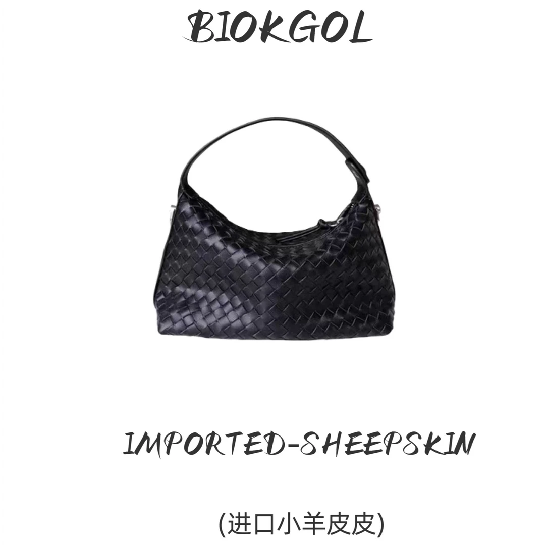 BIOKGOL/百顾原厂进口水染羊皮 内里头层猪皮 钢五金 云朵包 9196