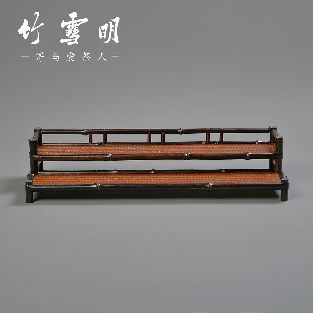竹雪明|紫竹茶杯架子茶具收纳架阶梯 多层壶架 茶壶架茶棚置物架