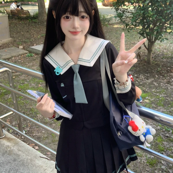 青野记】原创正版jk制服套装新款长袖少女日系学院风水手服班服