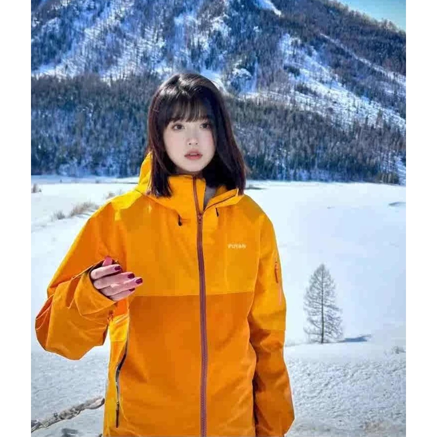 CaKm橙色冲锋衣款外套女新款户外三合一加厚情侣滑雪登山服FTY669