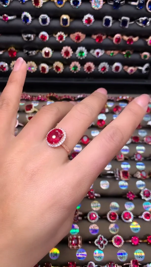 【闪购商品】红宝石戒指银S925镶嵌911