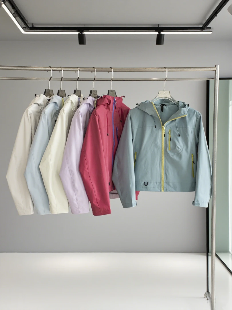 真冲全天候小短款3D立裁山系户外三防松机能连帽冲锋衣夹克女