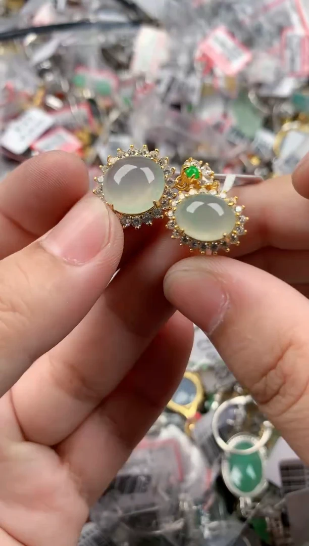 银S925镶嵌戒指翡翠444   8