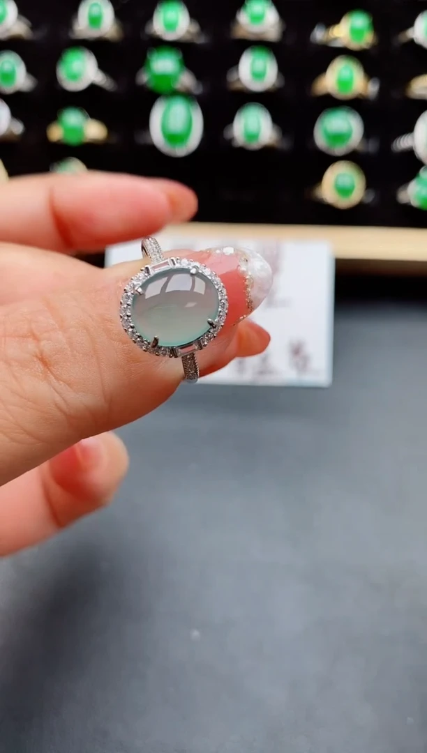 【闪购商品】翡翠戒指银S925镶嵌50800