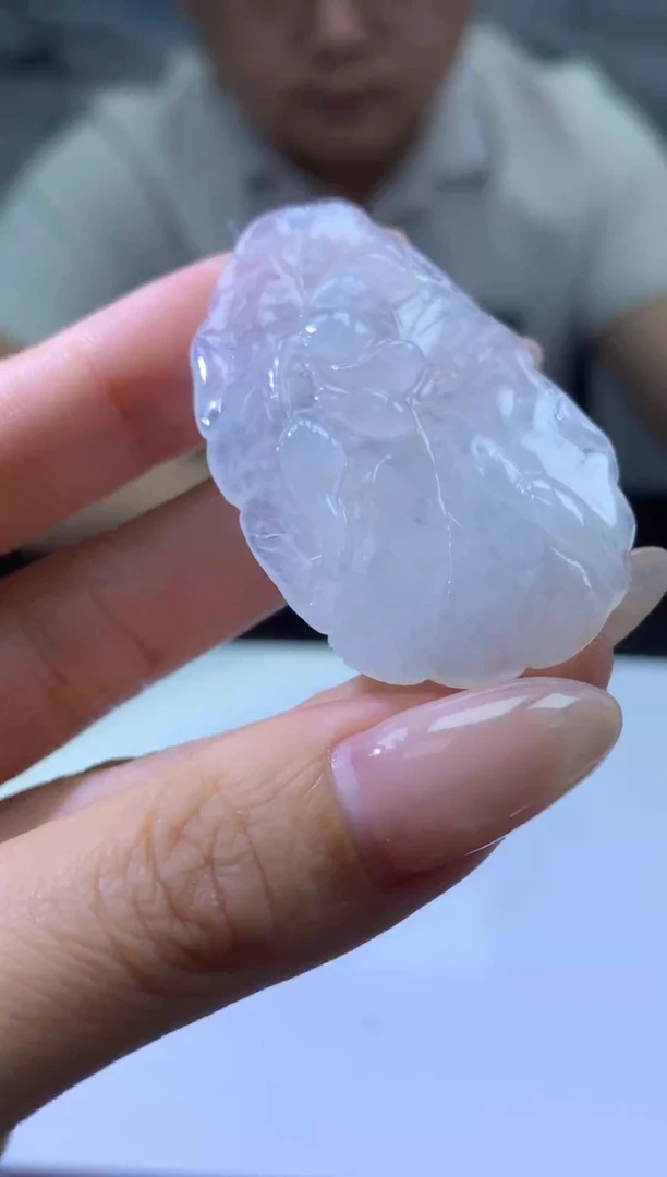 【闪购商品】定制翡翠未镶嵌888ee-毛货荷叶鱼53赠金扣