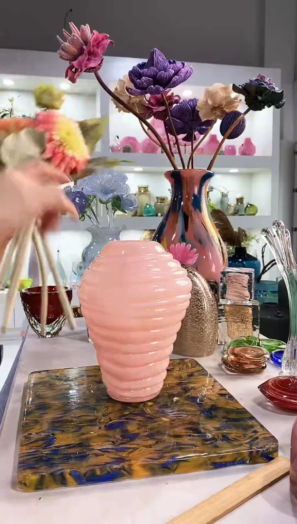 慕忆家手作琉璃花瓶瑕