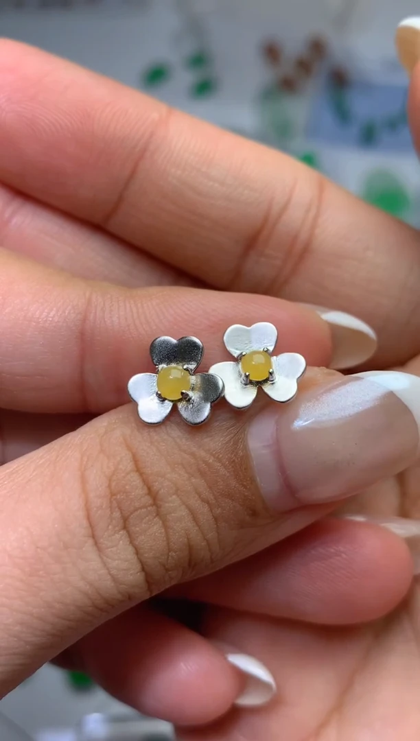 颈饰银S925镶嵌翡翠净货