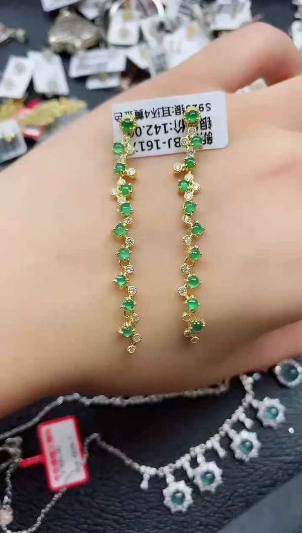 银S925镶嵌戒指翡翠1