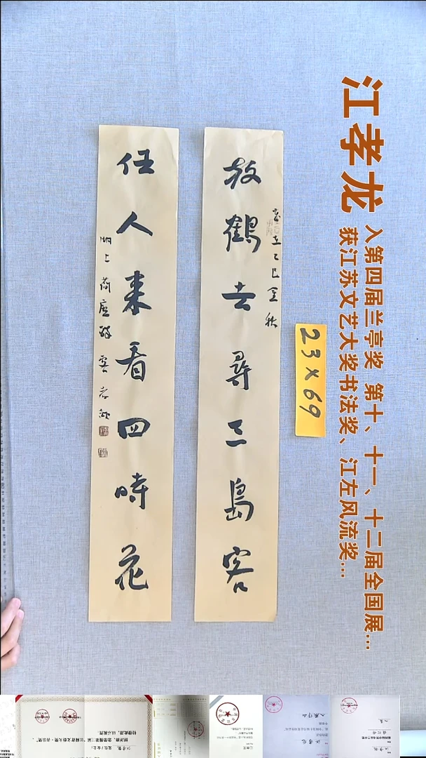 书法江孝龙书法对联福利11*69*2放鹤去寻