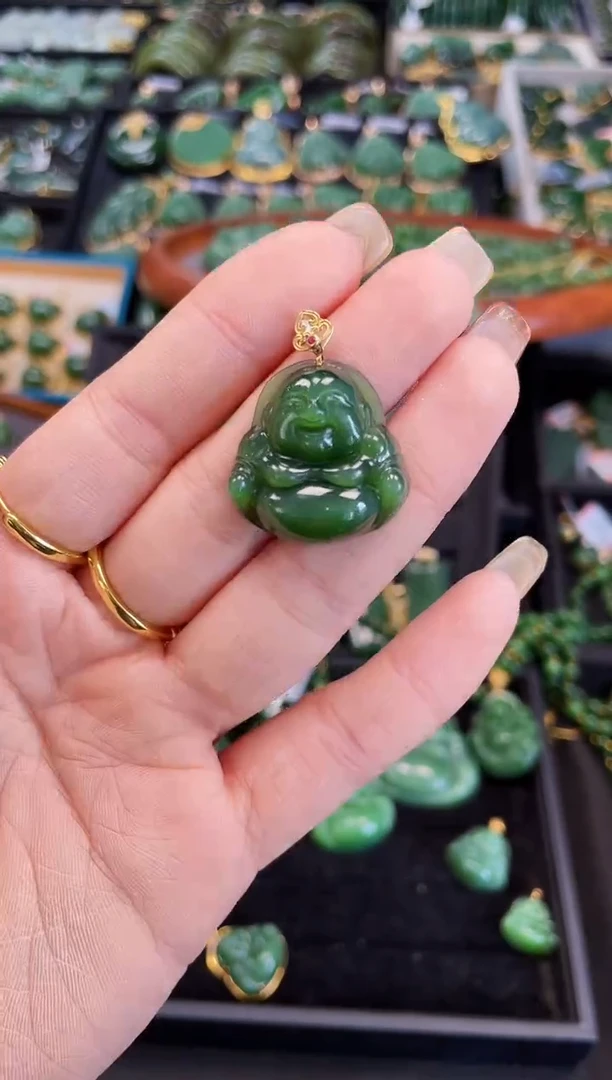 【闪购商品】和田玉吊坠18K金镶嵌多样性发一Z