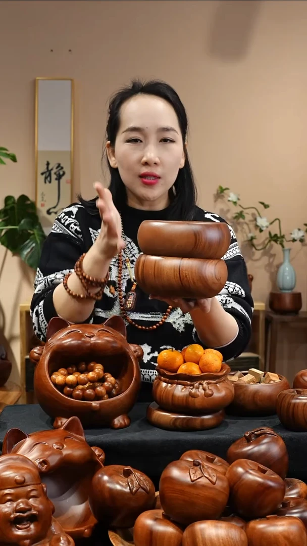 木质香樟木聚福收纳