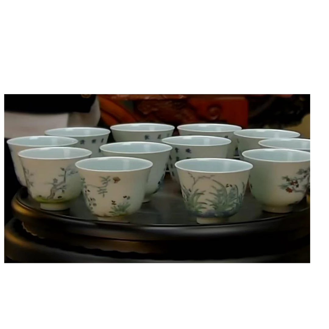 比富苏精品古陶瓷十二花神杯一套