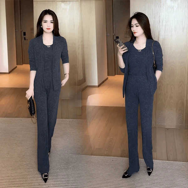 秋季新款三件套气质显瘦时尚洋气休闲时尚减龄套装