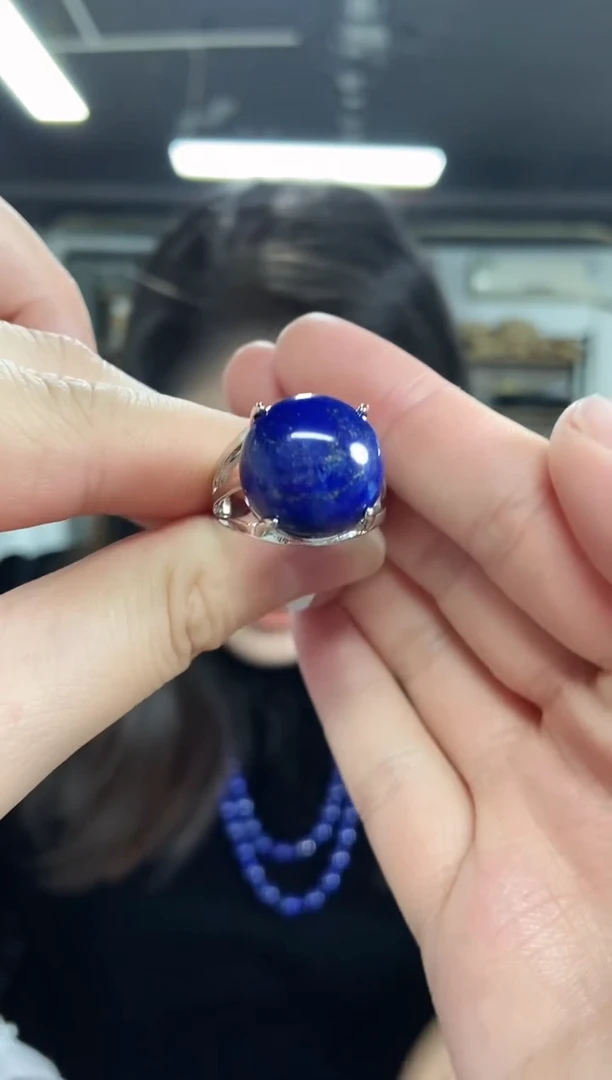 【闪购商品】青金石戒指未镶嵌多样性发其一颜色微差