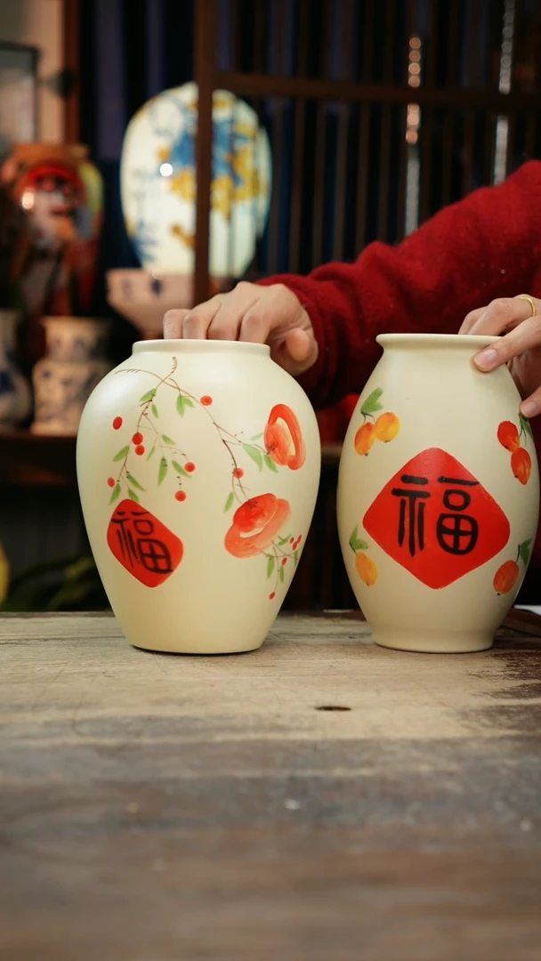 【闪购商品】瓷片景德镇纯手工釉下彩精品花瓶