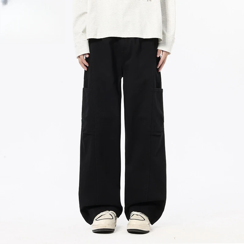 男装秋冬新款男士多口袋工装裤美式宽松休闲裤直筒长裤运动休闲