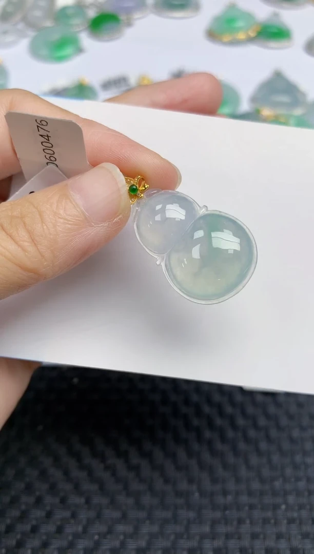 翡翠18K金镶嵌颈饰天然缅甸A货翡翠百元以上9元证书费自理