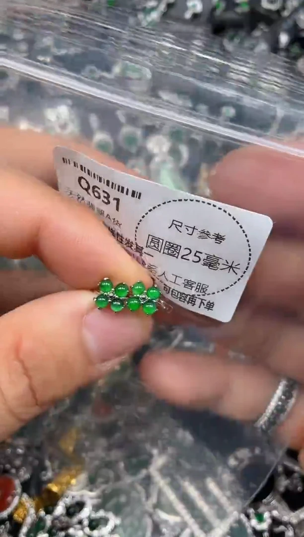 翡翠未镶嵌颈饰Q631耳扣